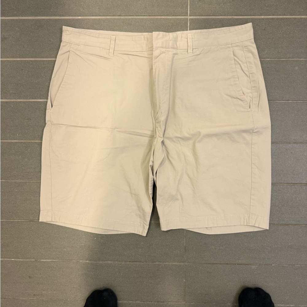 Theory Men's Tan Flat Front Shorts